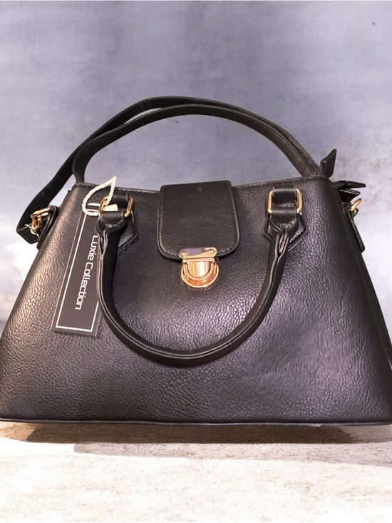 luxie collection Handbags - Black Satchel with Gold Accent Hardware